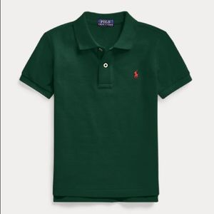 kids polo green buttoned collared shirt